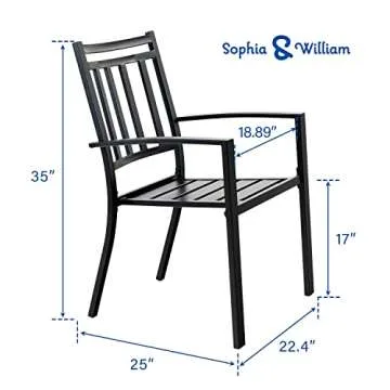 Sophia & William Stackable Metal Patio Dining Chairs