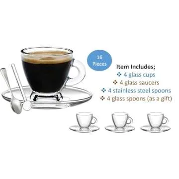 Stunning BOHEM'S Espresso Cup Set - 4 Perfect for Coffee Lovers