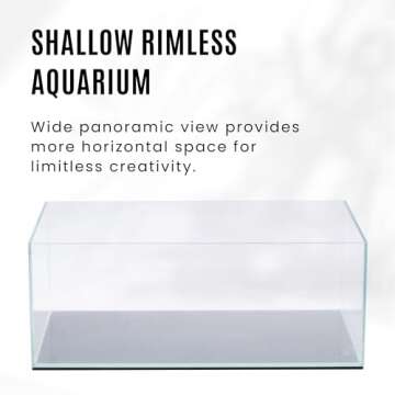 Ultum Nature Systems Ultra Clear Rimless Aquarium - Low Iron Glass Fish Tank with 45° Mitered Edges, 5mm-15mm Thick, Leveling Mat Included - 45S, 5mm Glass (17.71x11.02x7.08IN | 45x28x18CM)