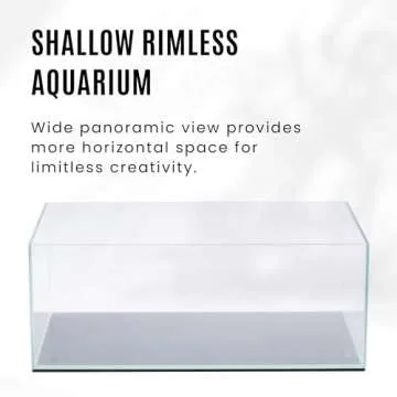 Ultum Nature Systems Ultra Clear Rimless Aquarium - Low Iron Glass Fish Tank with 45° Mitered Edges, 5mm-15mm Thick, Leveling Mat Included - 45S, 5mm Glass (17.71x11.02x7.08IN | 45x28x18CM)