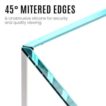 Ultum Nature Systems Ultra Clear Rimless Aquarium - Low Iron Glass Fish Tank with 45° Mitered Edges, 5mm-15mm Thick, Leveling Mat Included - 45S, 5mm Glass (17.71x11.02x7.08IN | 45x28x18CM)