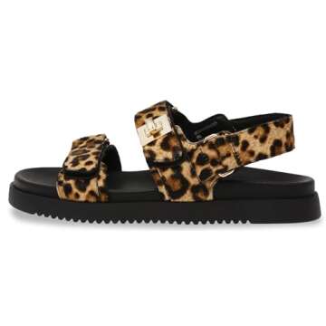 Steve Madden Women's Mona Sandal, Leopard, 9 M US