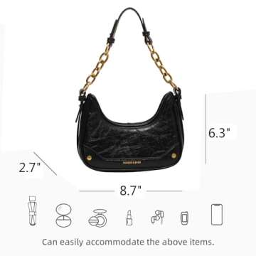 SKMQAKU Hobo Bags for Women Shoulder Clutch Bags Vintage Slouchy Shoulder Bag Leather Purse Armpit T...