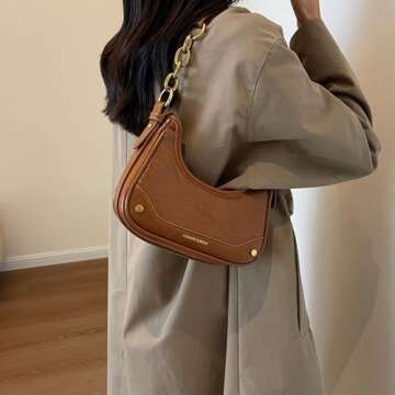 SKMQAKU Hobo Bags for Women Shoulder Clutch Bags Vintage Slouchy Shoulder Bag Leather Purse Armpit Tote