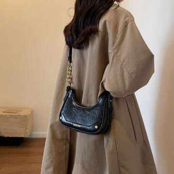 SKMQAKU Hobo Bags for Women Shoulder Clutch Bags Vintage Slouchy Shoulder Bag Leather Purse Armpit Tote