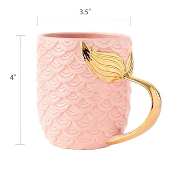 ZaH 15 oz Mermaid Mug for Elegant Gift Giving