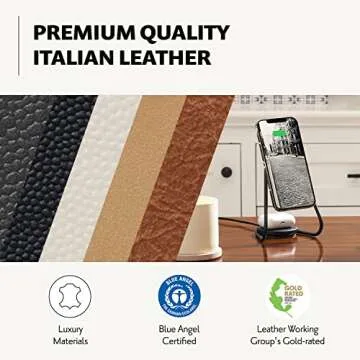 COURANT MAG:2 Classics Wireless Charging Stand - Italian Leather, 2 in 1 Multi-Device Charger - Magnetic Stand for MagSafe iPhones 16, 15, 14, 13, 12 with Charging Base for AirPod Cases, (Black)