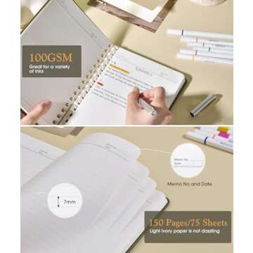 A5 Lined Spiral Notebook for Notes & Writing - Olive Green