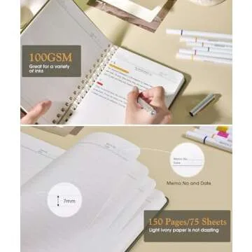 A5 Lined Spiral Notebook for Notes & Writing - Olive Green