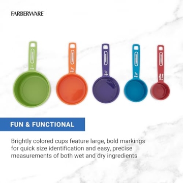Farberware Professional Plastic Measuring Cups with Coffee Spoon, Set of 5