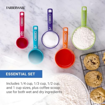 Farberware Professional Plastic Measuring Cups with Coffee Spoon, Set of 5
