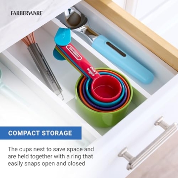 Farberware Professional Plastic Measuring Cups with Coffee Spoon, Set of 5