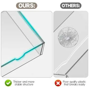 AMALEKO Acrylic Drawer Organizers - 21 Drawers 4 Set - Clear Storage Drawers for Office Supplies - Stackable Makeup Organizer - Dustproof Desk Organizers for Makeup, Jewelry, Pen, Stationary