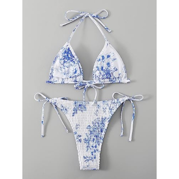 Stylish SOLY HUX Women's Halter Triangle Bikini Set