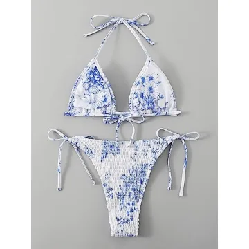 Stylish SOLY HUX Women's Halter Triangle Bikini Set