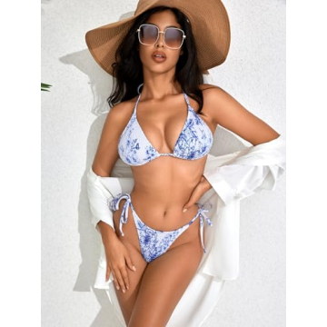 Stylish SOLY HUX Women's Halter Triangle Bikini Set