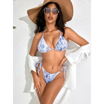 Stylish SOLY HUX Women's Halter Triangle Bikini Set