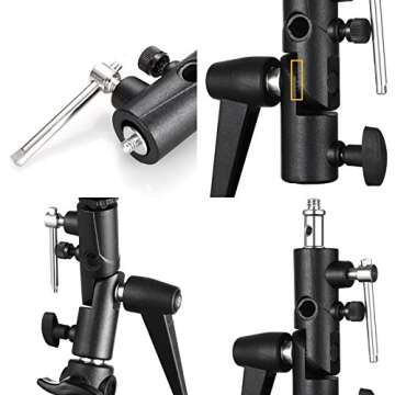 Selens H-Type Camera Flash Bracket 180°Swivel Mount Umbrella Holder with 1/4" & 3/8" Screw for Light Stand Reflector Speedlite Softbox…
