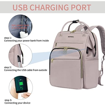 Stylish EMPSIGN Laptop Backpack for Women with USB Port