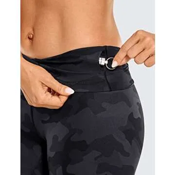 CRZ YOGA Women's Naked Feeling Biker Shorts - 6 Inches High Waist Yoga Workout Running Gym Spandex Dark Grey Camouflage Large