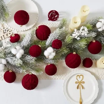 30pcs Velvet Christmas Ball Ornaments for Stunning Holiday Decor
