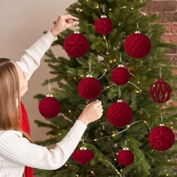 30pcs Velvet Christmas Ball Ornaments for Stunning Holiday Decor