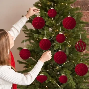 30pcs Velvet Christmas Ball Ornaments for Stunning Holiday Decor