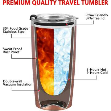 Horse Lovers Insulated Tumbler Gift - 20 Oz Rose Gold