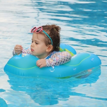 Baby Pool Float with Canopy & Sponge Support for Safety