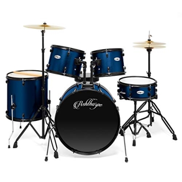 Ashthorpe Complete 5-Piece Adult Drum Set in Blue
