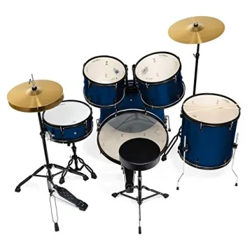 Ashthorpe Complete 5-Piece Adult Drum Set in Blue