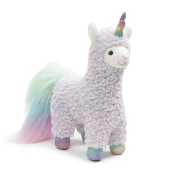 GUND Cotton Candy Llamacorn Plush Toy, Unicorn Stuffed Animal for Ages 1 and Up, Blue/Rainbow, 11”