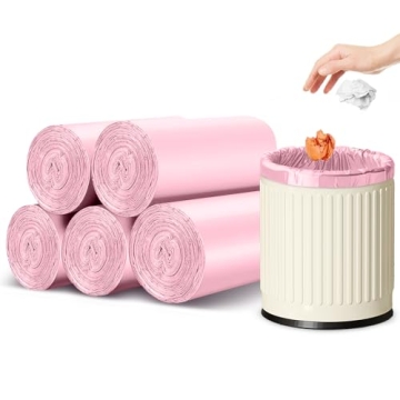 iDemaya 5 Rolls Small Trash Garbage Bags - 100 Count - Durable, Stylish & Versatile