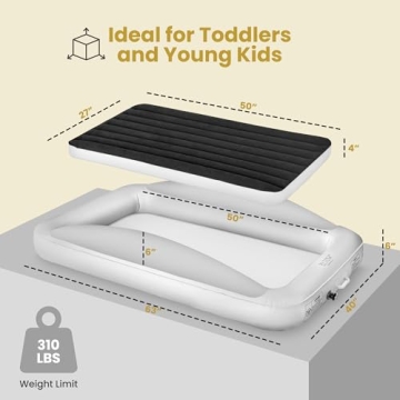 ELTOW Inflatable Toddler Travel Mattress with Bumpers