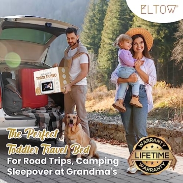 ELTOW Inflatable Toddler Travel Mattress with Bumpers