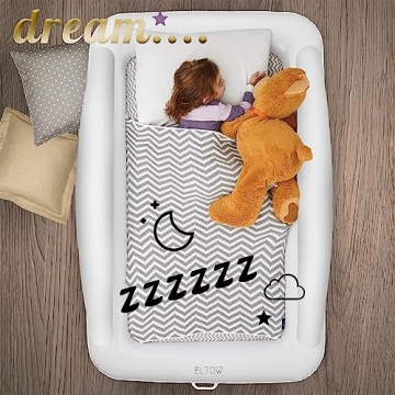 ELTOW Inflatable Toddler Travel Mattress with Bumpers