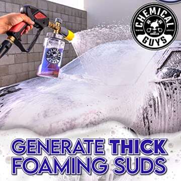 Chemical Guys CWS20764 Extreme Bodywash & Wax Foaming Car Wash Soap (For Foam Cannons, Guns or Bucket Washes) For Cars, Trucks, Motorcycles, RVs More, 64 fl oz (Half Gallon) Grape Scent