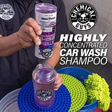 Chemical Guys CWS20764 Extreme Bodywash & Wax Foaming Car Wash Soap (For Foam Cannons, Guns or Bucket Washes) For Cars, Trucks, Motorcycles, RVs More, 64 fl oz (Half Gallon) Grape Scent