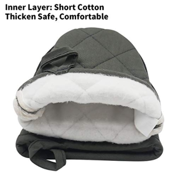 Short Heat Resistant Oven Mitts for Safe Cooking