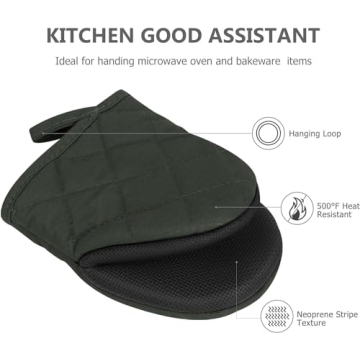Short Heat Resistant Oven Mitts for Safe Cooking