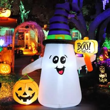 GOOSH 5 FT Halloween Inflatable Ghost Decoration