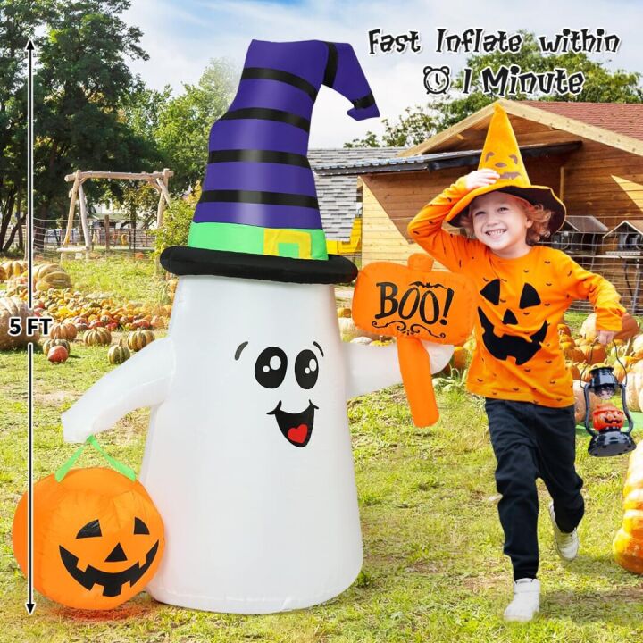 GOOSH 5 FT Halloween Inflatable Ghost Decoration