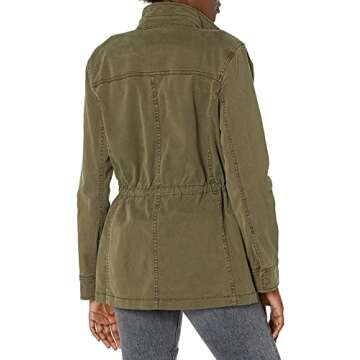 Lucky Brand Women's Long Sleeve Button Up Two Pocket Utility Jacket