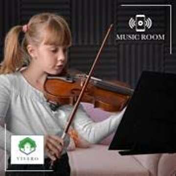 24 Pack Acoustic Foam Panels 1”x 12”x 12” Inches–Black Sound Proof Wall Panels are Easy to Install, Self-Adhesive, and Fire-Resistant High-Density Sound-Absorbing Panels for Studio and Home