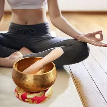 Tibetan Singing Bowl Set for Yoga Meditation Stress Relief