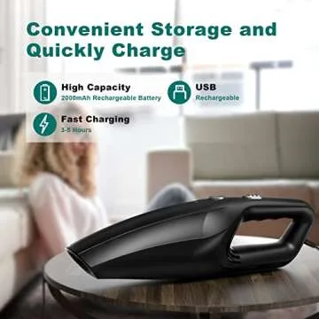 TEMOLA Handheld Vacuum Cleaner Cordless, Portable Car Vacuum Cleaner Rechargeable with HEPA Filter, ...