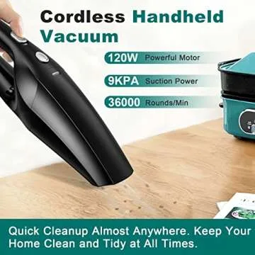 TEMOLA Handheld Vacuum Cleaner Cordless, Portable Car Vacuum Cleaner Rechargeable with HEPA Filter, Mini Hand Held Car Vacuum Cleaning Kit for Car Home Office Interior Detailing