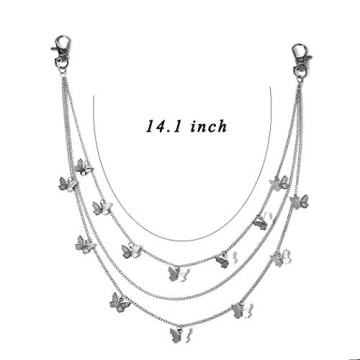 Zehory Layered Butterfly Pants Chain in Silver for Women