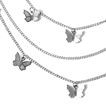 Zehory Layered Butterfly Pants Chain in Silver for Women
