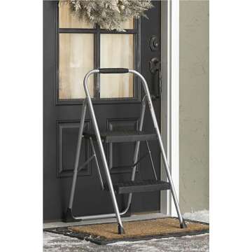 COSCO 2-Step Big Step, Steel Step Stool, Gray